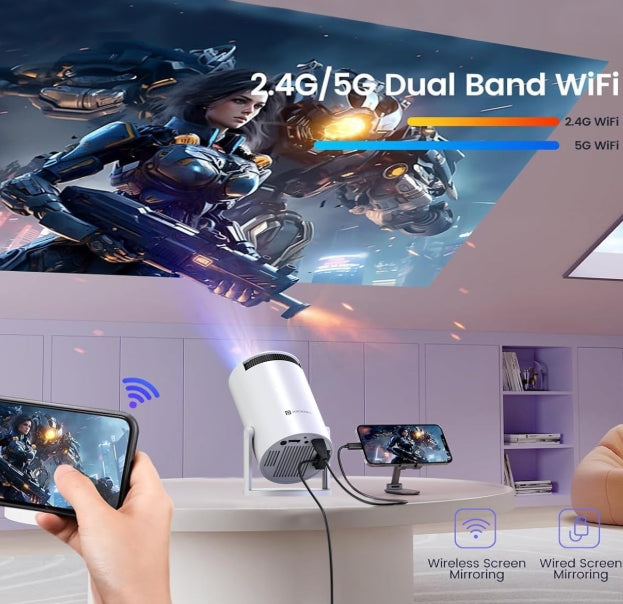 Portronics Beem 440 Smart LED Projector with 720p HD Resolution, Rotatable Design, Built-in Streaming Apps (Netflix, Prime Video, Hotstar), 2000 Lumens, Screen Mirroring, 3 Watts Speaker (White)